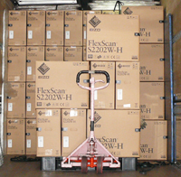 After packaging is complete, the monitors are loaded onto a truck where they will begin their journey to the customer.